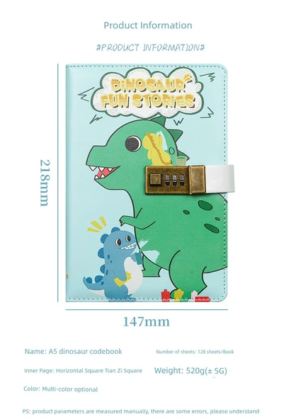 Dinozor Karikatürlü Kareli Şifreli Defter - Dinozor Çiftlikleri (Tian Zi Ge) - 8