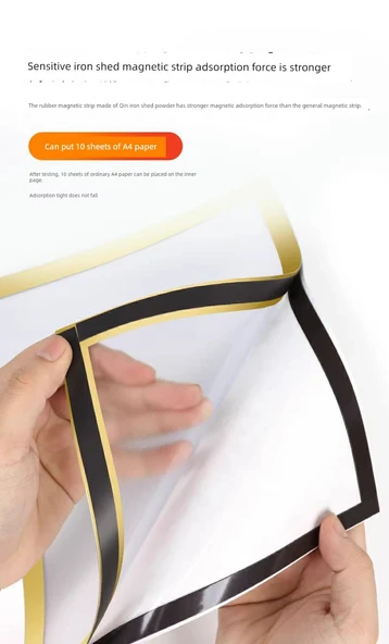 Manyetik Kağıt Dosya Tutucu - 60*80cm Parlak Altın - 7