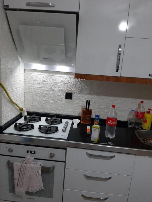 Renkli Duvarlar 5 Adet 2,5 m2 Tezgah Arası 3d Kendinden Yapışkanlı Esnek Sünger Tuğla Duvar Kaplama Paneli Duvar Kağıdı - 3