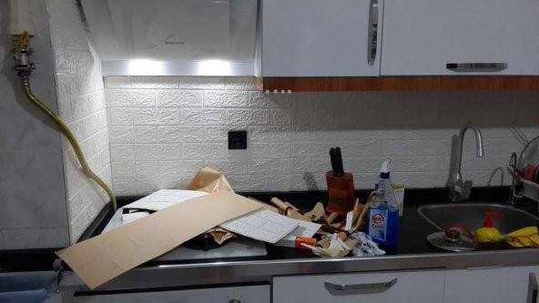 Renkli Duvarlar 5 Adet 2,5 m2 Tezgah Arası 3d Kendinden Yapışkanlı Esnek Sünger Tuğla Duvar Kaplama Paneli Duvar Kağıdı - 4