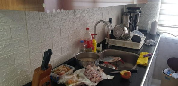 Renkli Duvarlar 5 Adet 2,5 m2 Tezgah Arası 3d Kendinden Yapışkanlı Esnek Sünger Tuğla Duvar Kaplama Paneli Duvar Kağıdı - 6