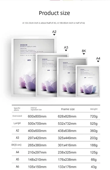 Manyetik Kağıt Dosya Tutucu - 60*80cm Parlak Altın - 12