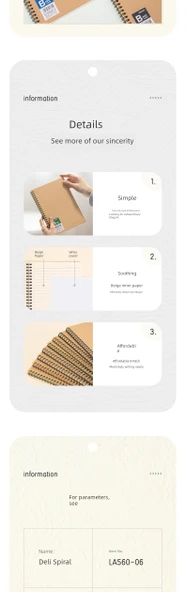 Deli Retro Minimalist Spiral Defter - Kahverengi Ambalaj Kağıdı - A5 - 60 Sayfa - 4 Paket - 11