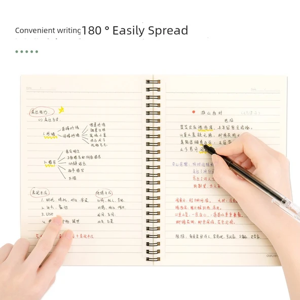 Deli Retro Minimalist Spiral Defter - Kahverengi Ambalaj Kağıdı - A5 - 60 Sayfa - 4 Paket - 5