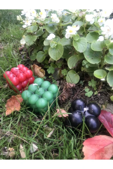 Dekoratif Üçlü Renkli Mum Seti - Resim 2