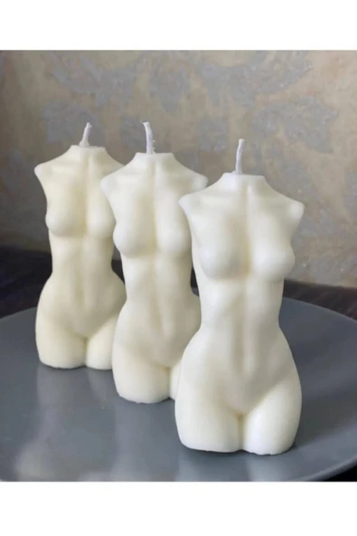 Kadın Mum 3 Lü Set Tasarım Mum Dekoratif Mum