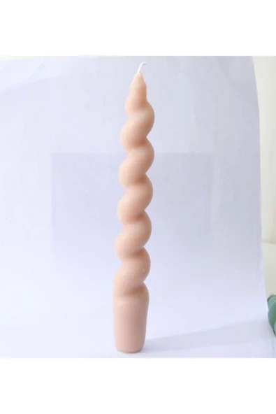 Yavruağzı Spiral Burgu Kokulu Şamdan Mum