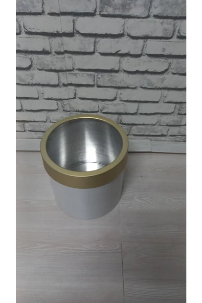 30×30 Darbuka Saksı Şık Tasarım Gold Kemerli - Resim 2