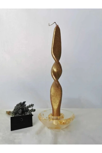 Altın Varak Gold Burgu Şamdan Kokulu Dekoratif Mum