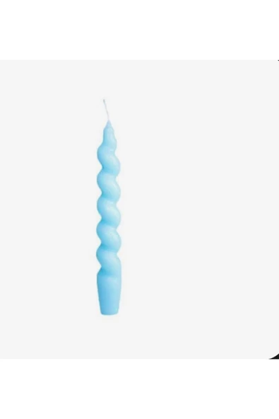 Mavi Spiral Burgu Şamdan Mum - Resim 2