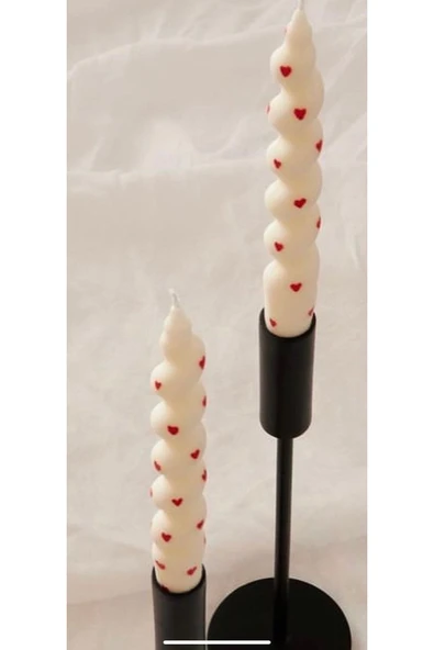 2’li Kalpli Burgu Spiral Kokulu Mum - Resim 2