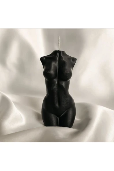 Siyah Kadın Büst - Kokulu - Mum - Dekoratif