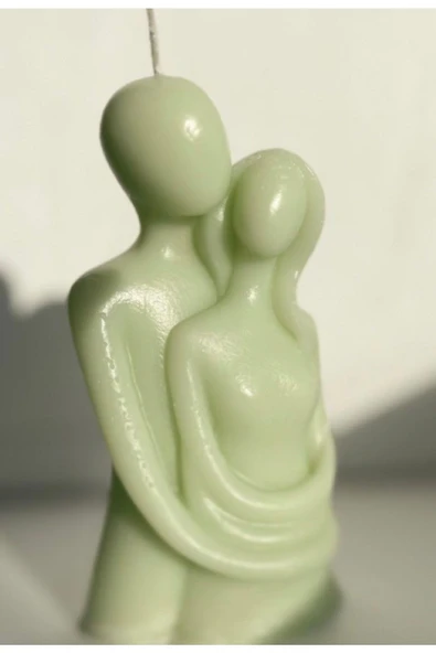Tekli Sevgili Sıcak Kucaklama Yeşil Mum - 2