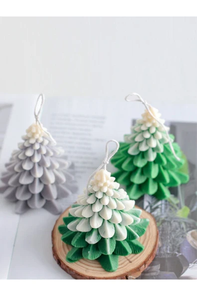 Çam Ağacı 3 'lü Mum - Resim 2