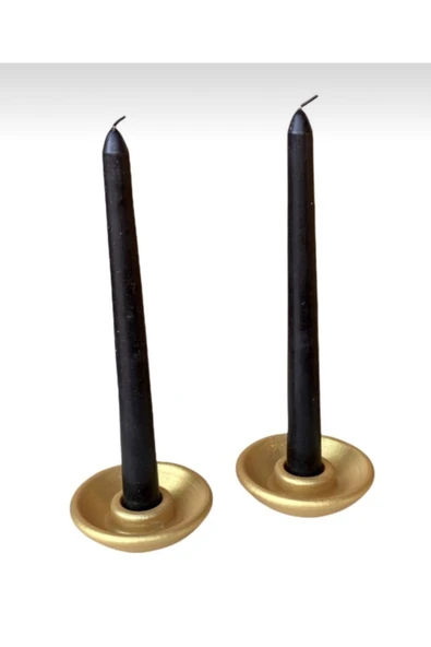 Tall Beton Sağlam Gold Altın Yaldız Ikili Şamdan Mumluk