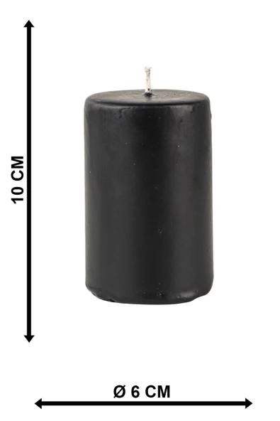 Silindir Mum Siyah 10 Cm - Resim 3