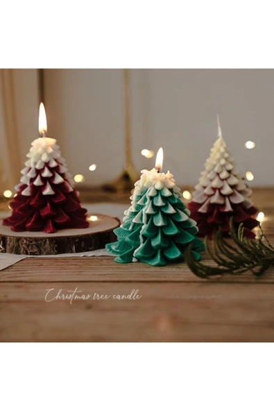 Çam Ağacı 3 'lü Mum - Resim 3