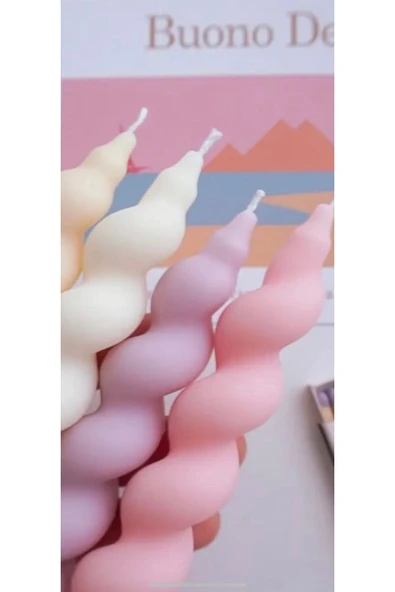 4’lü Spiral Burgu Kokulu Şamdan - Resim 2