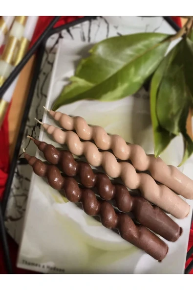 Dekoratif 4'lü Kokulu Burgu Mum Seti