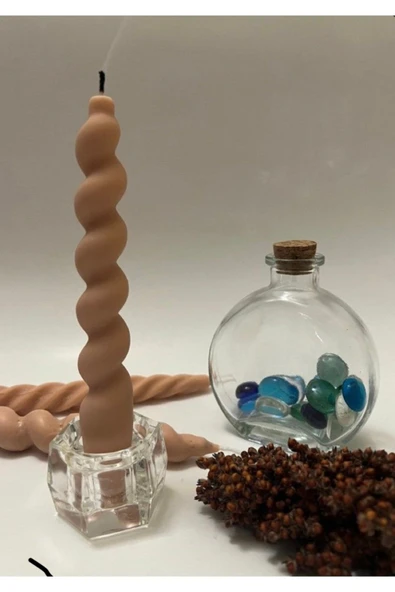 Kahverengi Burgu Spiral Mum - Resim 2