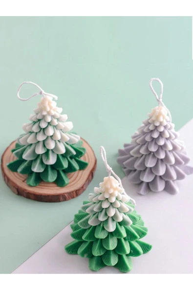 Çam Ağacı 3 'lü Mum ürün görseli