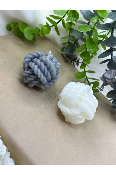 2'Lİ YUMAK MUM  SETİ - Resim 3