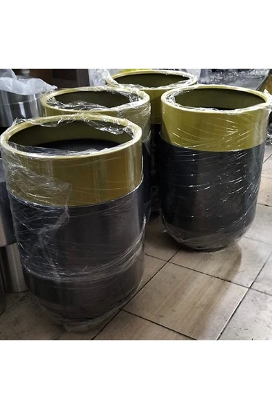 60x40 cm Dekoratif Darbuka Saksı Gold Detaylı - Resim 3