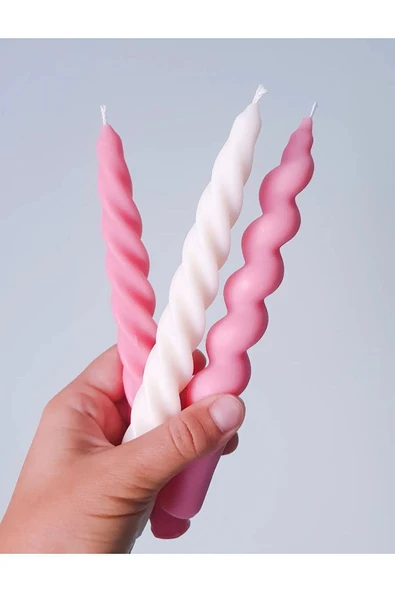 3’lü Spiral ve Twist Şamdan Mum - 1