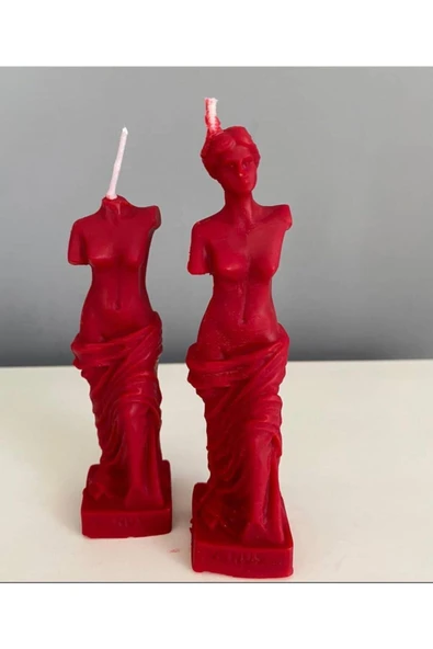 2li Kırmızı Kokulu Venüs Kadın Mum Seti ürün görseli