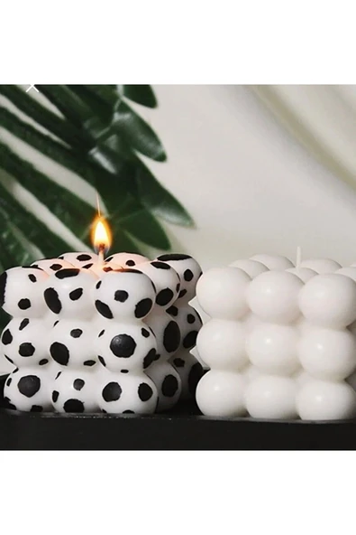 Dekoratif Desenli 2’li Kokulu Bubble Mum - 2