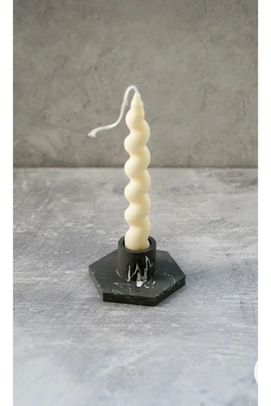 Krem Şamdan Sprial Kokulu Mum - Resim 2