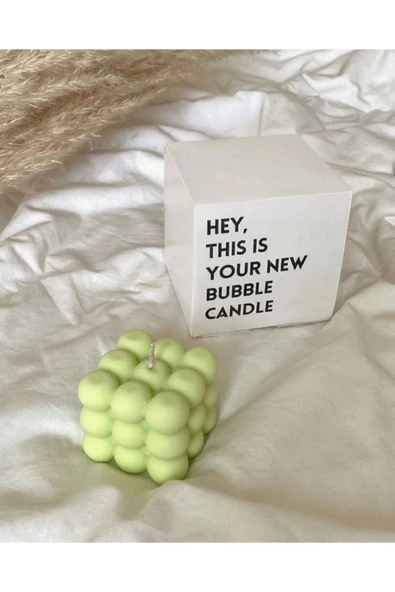 Fıstık Yeşili Soya Wax Dekoratif Bubble Mum Kokulu