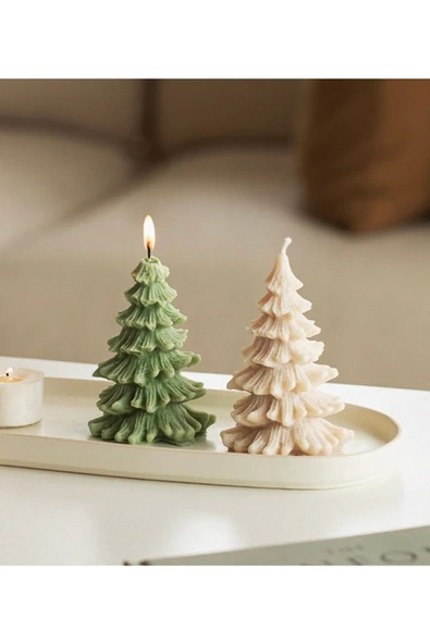 Çam Ağacı Kokulu Dekoratif Hediyelik Mum - Resim 2