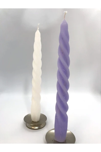 Dekoratif 2'li Burgu Şamdan Mumu - Resim 3