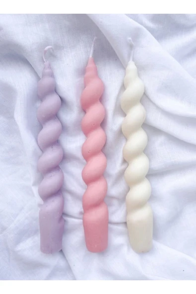 3’lü Şamdan Burgu Spiral Kokulu Mum