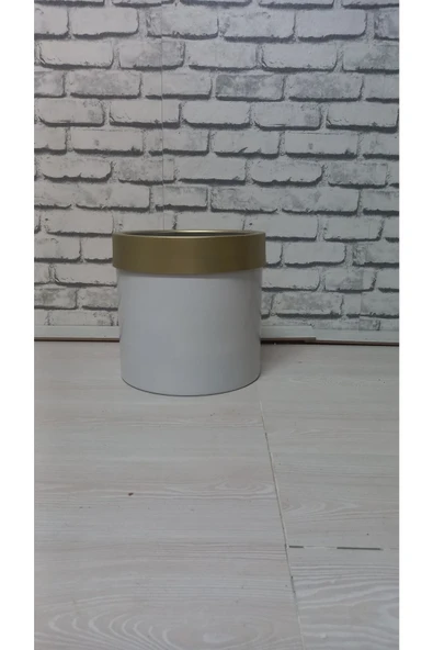 30×30 Darbuka Saksı Şık Tasarım Gold Kemerli - Resim 3
