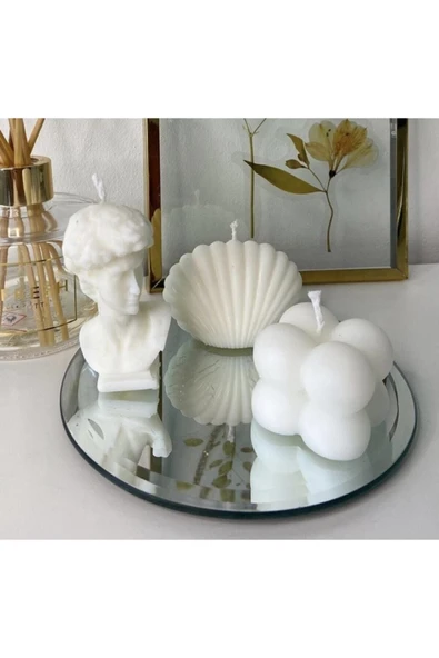 3lü Kokulu Dekoratif Mum Seti ürün görseli