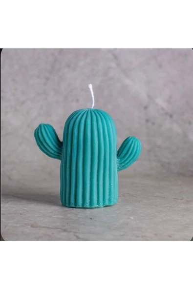 Tekli Turkuaz Kokulu Kaktüs Mum ürün görseli
