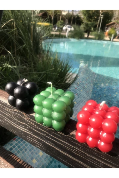 Dekoratif Üçlü Renkli Mum Seti ürün görseli