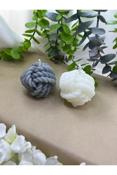 2'Lİ YUMAK MUM  SETİ - Resim 2