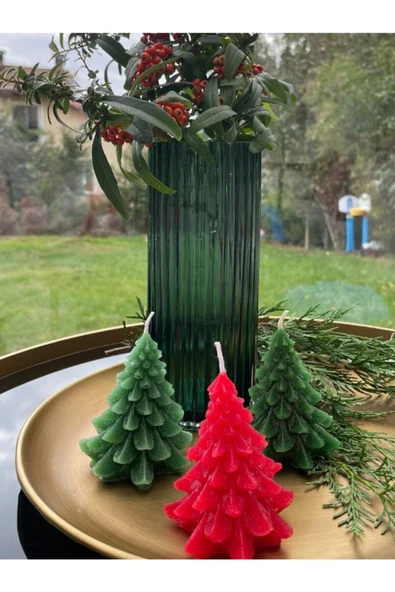 Çam Ağacı Mum Seti 3'lü - Kokulu