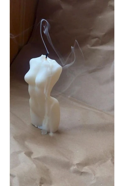 Beyaz Kokulu Venüs Kadın Dekoratif Vücut Mum -12 Cm
