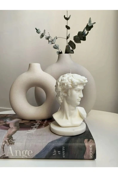 2'li Set Büyük David Mum Ve Mum Tabağı ürün görseli