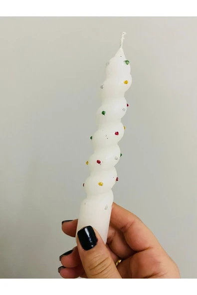 Tekli Simli Kokulu Burgu Şamdan Mum 15 Cm ürün görseli