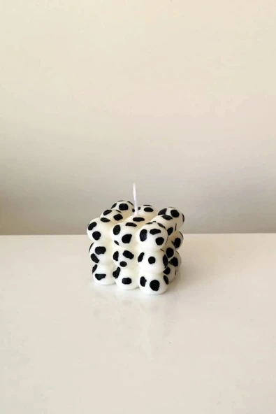 Siyah Beyaz Inek Bubble Cow Desen Dekoratif Kokulu Hediyelik Sevgiliye Aileye Mum %100 Soya Wax