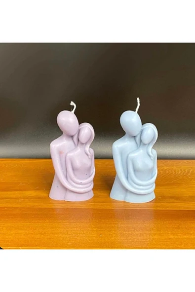 2’li Sıcak Kucaklama Sevgili Mum - Resim 2