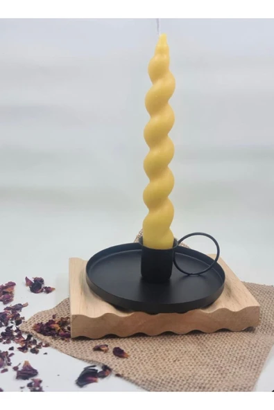 Sarı Şamdan Burgu Kokulu Spiral Mum
