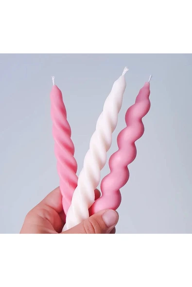 3’lü Spiral ve Twist Şamdan Mum - 2