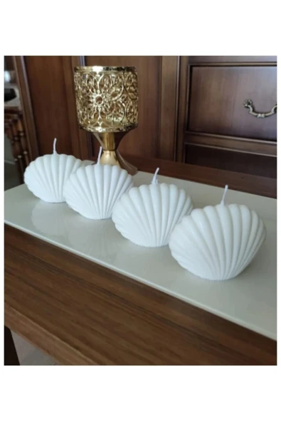 Istiridye 4 Lü Şık Dekoratif Mum