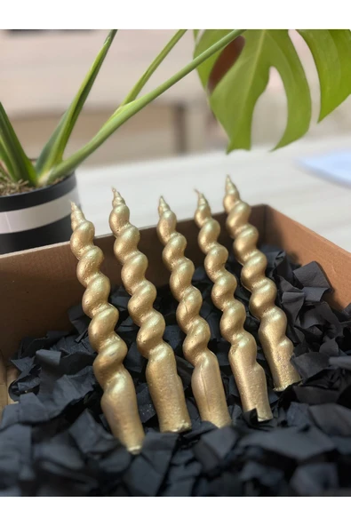 Gold burgu şamdan mum - 1